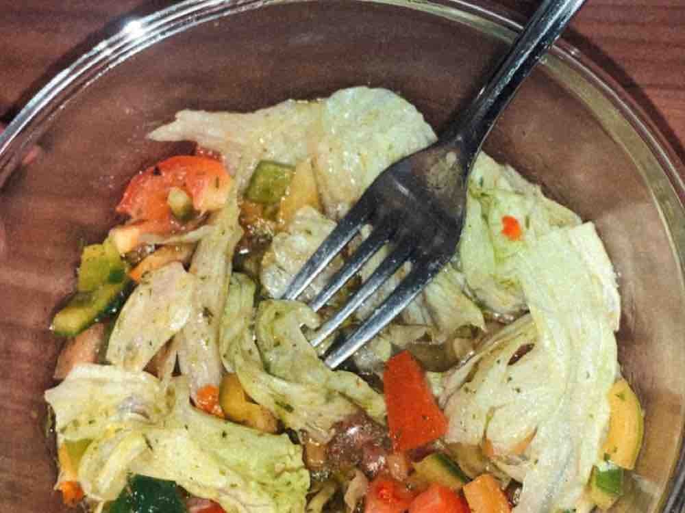 Grüner Salat mit Karotte, Paprika, Essig&Öl (selbst gemacht) | Hochgeladen von: jaydahjanuarie