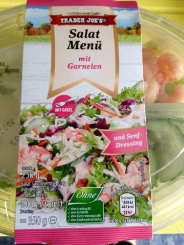 Salat Menü, mit Garnelen und Senf-Dressing | Hochgeladen von: kovi