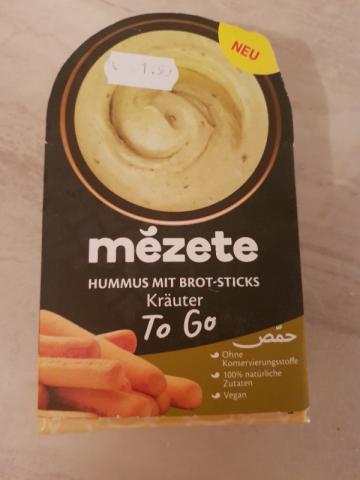 Hummus to go mit Brot-Sticks, Kräuter von RoseInWonderland | Hochgeladen von: RoseInWonderland