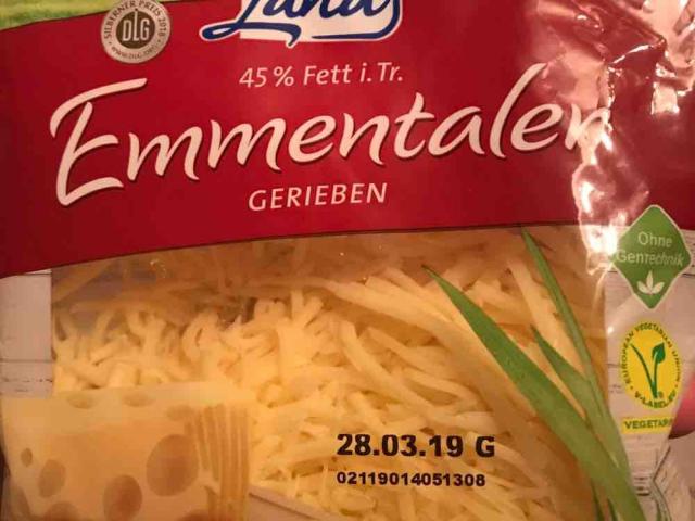 Emmentaler gerieben , 45 % Fett i. Tr.  von nataschavfbs316 | Hochgeladen von: nataschavfbs316