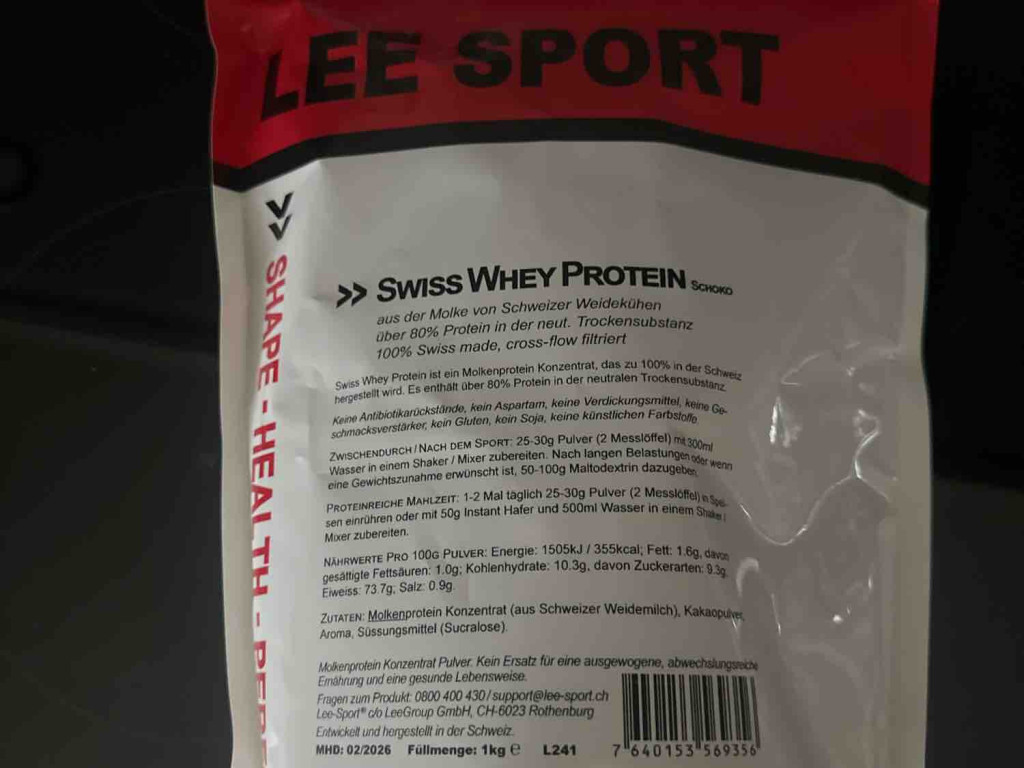 Lee Sport Swiss Whey Protein Schoko von david2307969 | Hochgeladen von: david2307969