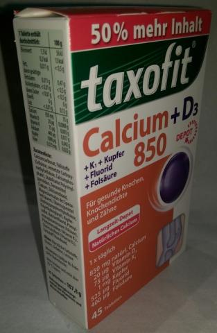 Taxofit Calcium 850+D3+K1+Ku+Fl+Fol Depot | Hochgeladen von: amadreiter