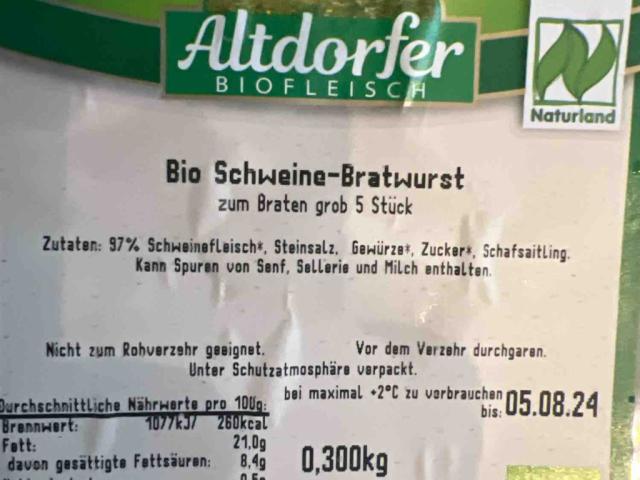 Altdorfer Bio Schweine Bratwurst von Choebing | Hochgeladen von: Choebing