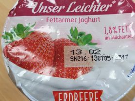 Joghurt  Erdbeer "Unser Leichter", 1,8% | Hochgeladen von: okunkel875