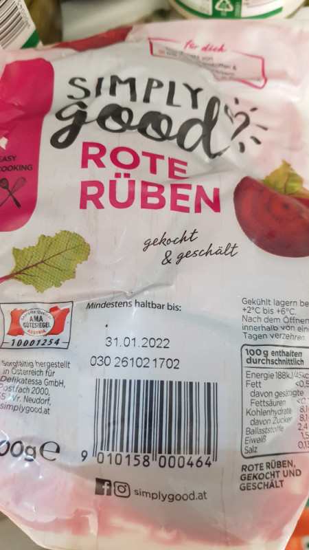 Rote Rübe , gekocht und geschält von Gerda10000 | Hochgeladen von: Gerda10000