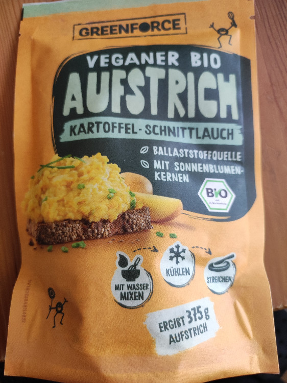 Veganer Bio-Aufstrich Kartoffel-Schnittlauch, Nährwerte pro 100  | Hochgeladen von: entchenralf