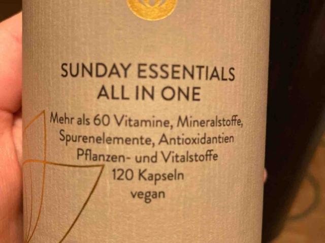 Sunday Essentials all in one vegan, ??25g = 1 Kapsel / 100g = In | Hochgeladen von: LilleK