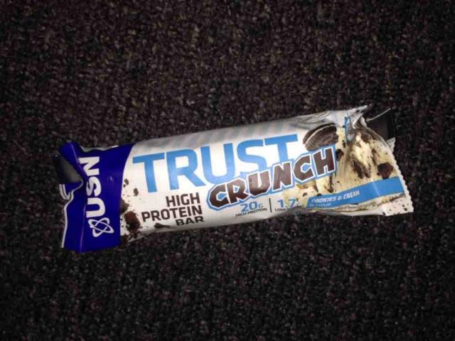 trust crunch high protein bar, cookies & cream von Eva Schok | Hochgeladen von: Eva Schokolade