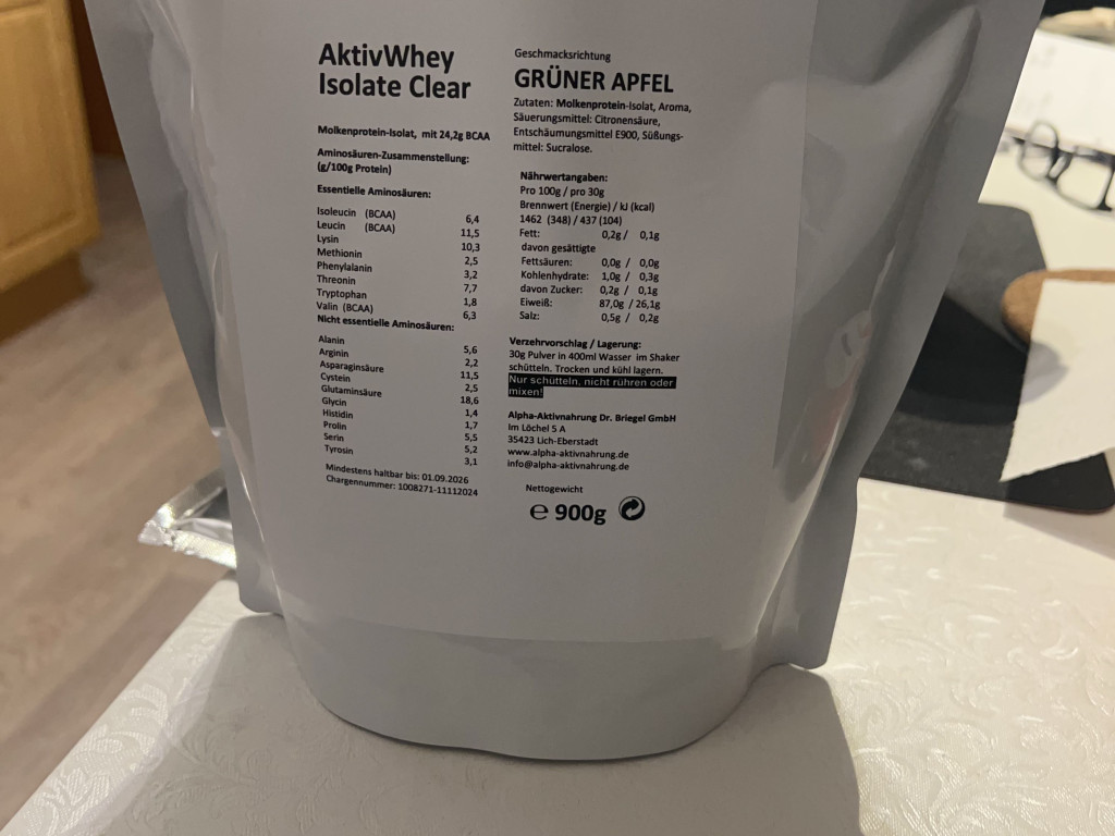 AktivWhey Isolate Clear, Grüner Apfel von Cadie | Hochgeladen von: Cadie