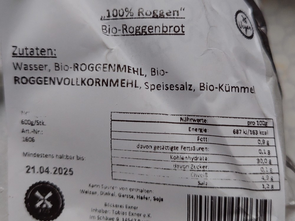 Bio Roggenbrot 100% Roggen, Brotsommelier Exner von schnunzelfis | Hochgeladen von: schnunzelfisch