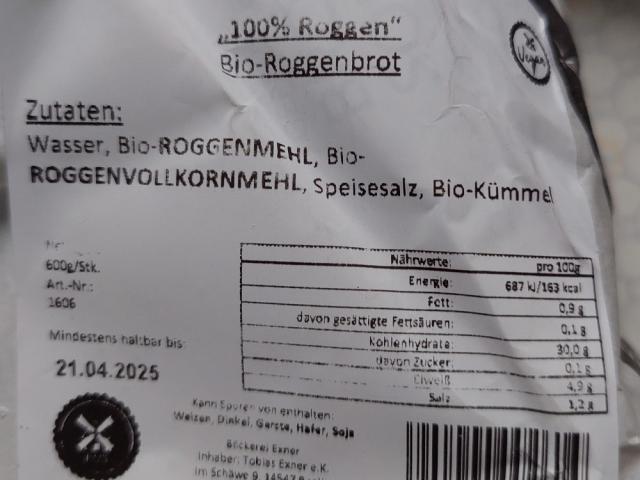 Bio Roggenbrot 100% Roggen, Brotsommelier Exner von schnunzelfis | Hochgeladen von: schnunzelfisch Bio Roggenbrot 100% Roggen, Brotsommelier Exner von schnunzelfis | Hochgeladen von: schnunzelfisch