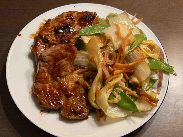 Teriyaki Schweinesteak mit Wokgemüse von McFlizzy | Hochgeladen von: McFlizzy