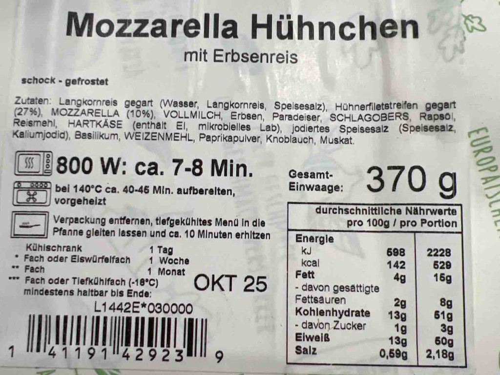 Mozzarella Hühnchen, Vollmilch von gegra | Hochgeladen von: gegra