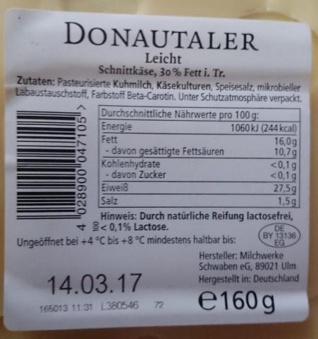 Donautaler leicht, 30% Fett | Hochgeladen von: F13d3r