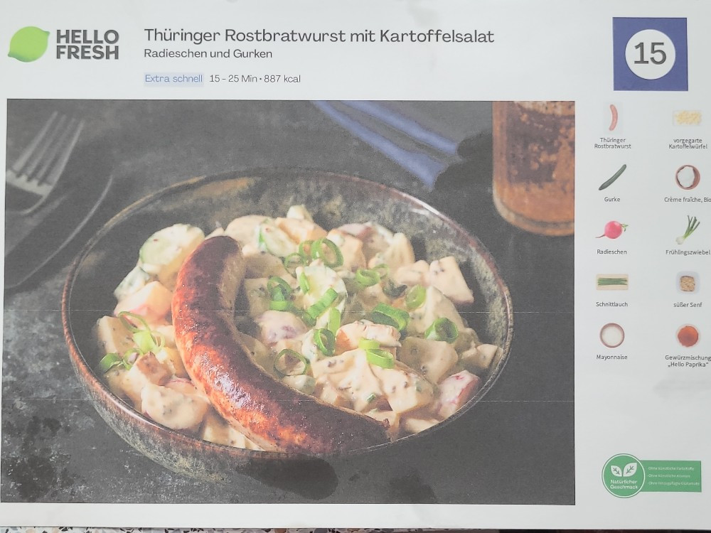 Thüringer Rostbratwurst mit Kartoffelsalat, Radieschen und Gurke | Hochgeladen von: Befei Thüringer Rostbratwurst mit Kartoffelsalat, Radieschen und Gurke | Hochgeladen von: Befei