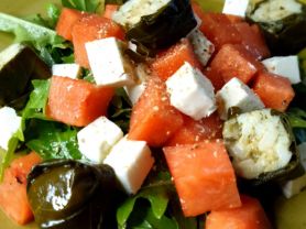 Melonen Feta Salat mit gefüllten Weinblättern | Hochgeladen von: Herrin der Töpfe