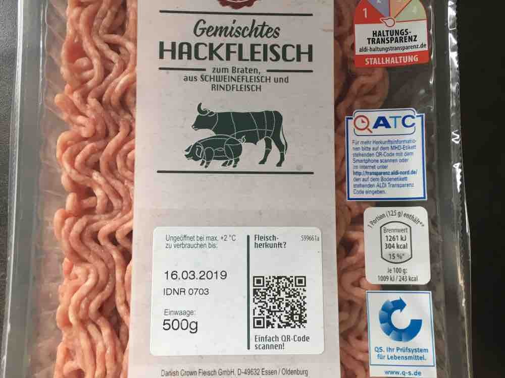 Aldi Hackfleisch Aus Schwein Und Rind Zum Braten Kalorien Fleisch Fddb