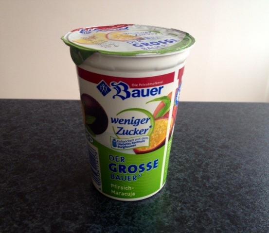 Der große Bauer Joghurt, Pfirsich-Maracuja, weniger Zucker | Hochgeladen von: xmellixx