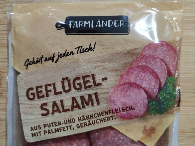 Geflügel-Salami aus Puten- und Hähnchenfleisch, mit Palmfett, ge | Hochgeladen von: Mojito62