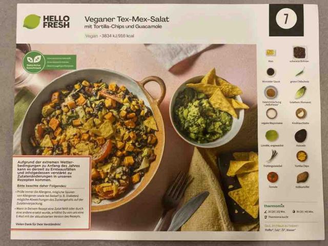 Veganer Tex-Mex-Salat, mit Tortilla-Chips und Guacamole von Mar1 | Hochgeladen von: Mar1a