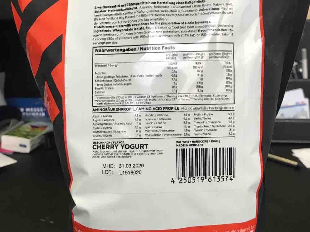 Whey Protein Isolate, Cherry Yogurt von billbahu335 | Hochgeladen von: billbahu335
