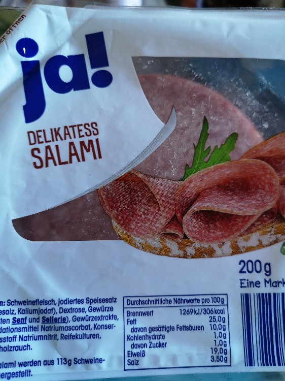 Ja!, Delikatess Salami Kalorien Neue Produkte Fddb