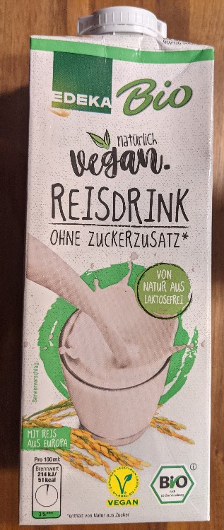 Reisdrink ohne Zuckerzusatz, Edeka Bio vegan von Tschulsn81 | Hochgeladen von: Tschulsn81