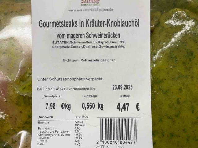 Gourmetsteaks in Kräuter-Knoblauchöl von Sanjana | Hochgeladen von: Sanjana