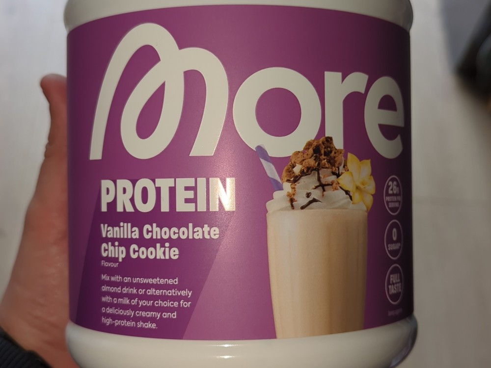 More Protein Vanilla Chocolate Chip Cookie, 30g in 300ml Mandeld | Hochgeladen von: elmerto72 More Protein Vanilla Chocolate Chip Cookie, 30g in 300ml Mandeld | Hochgeladen von: elmerto72