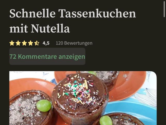 Schnelle Tassenkuchen mit Nutella, Chefkoch Nl89 von aballwanz | Uploaded by: aballwanz