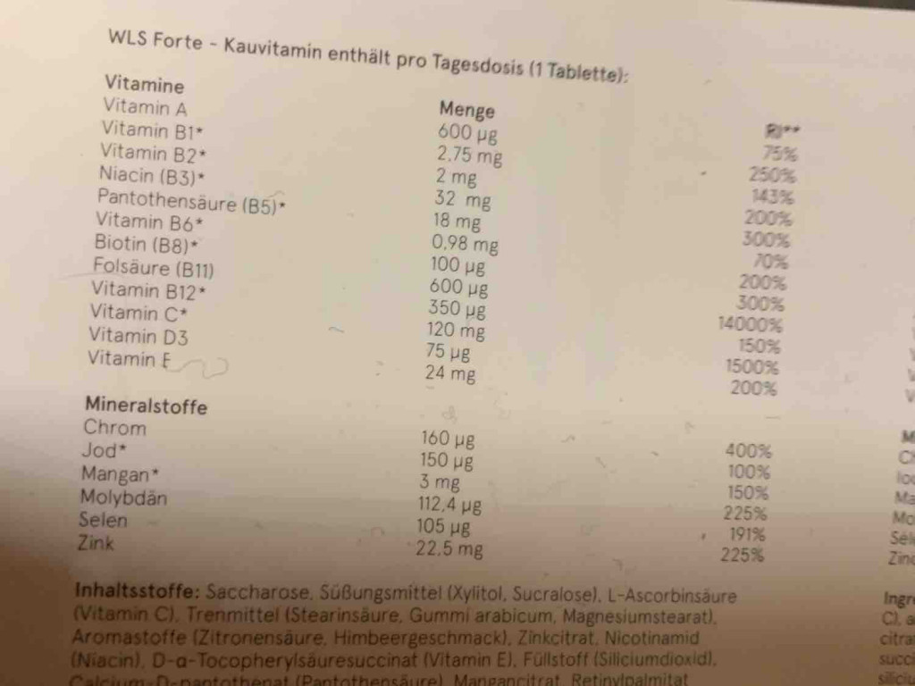 WLS  Forte mit den richtigen Angaben, Kautablette von cabibl | Hochgeladen von: cabibl