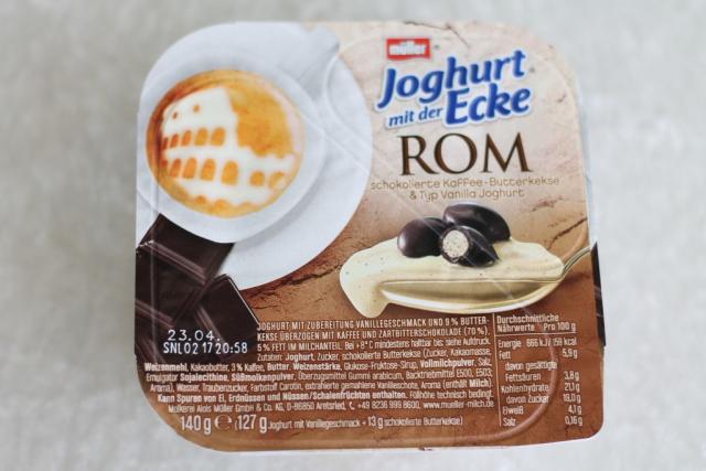 Joghurt mit der Ecke ROM, schokolierte Kaffee Butterkekse | Hochgeladen von: Notenschlüssel