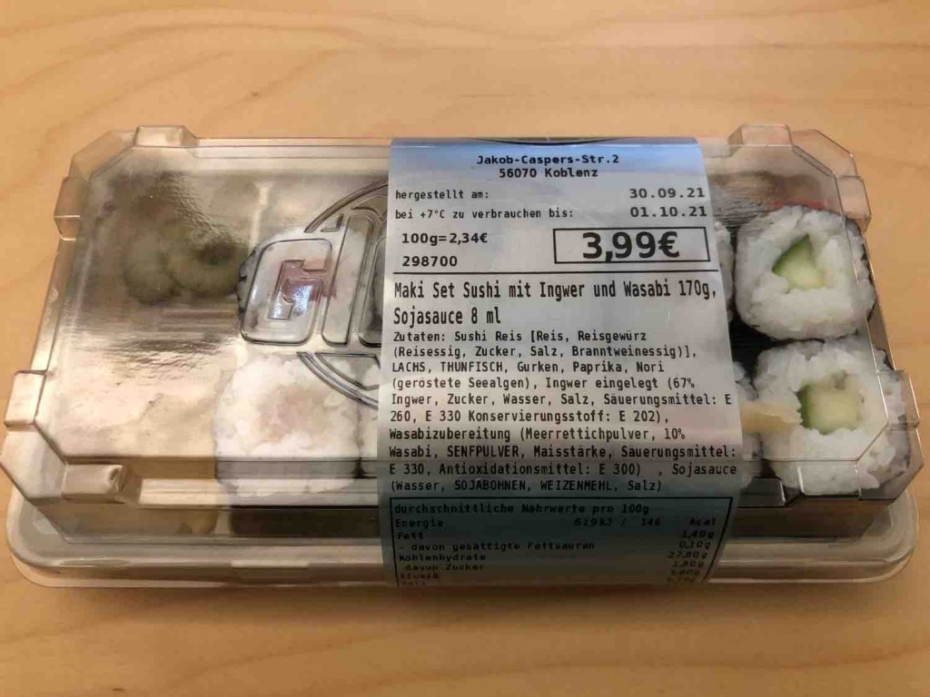Maki Set Sushi mit Ingwer und Wasabi, 170g von Buster2k8 | Hochgeladen von: Buster2k8