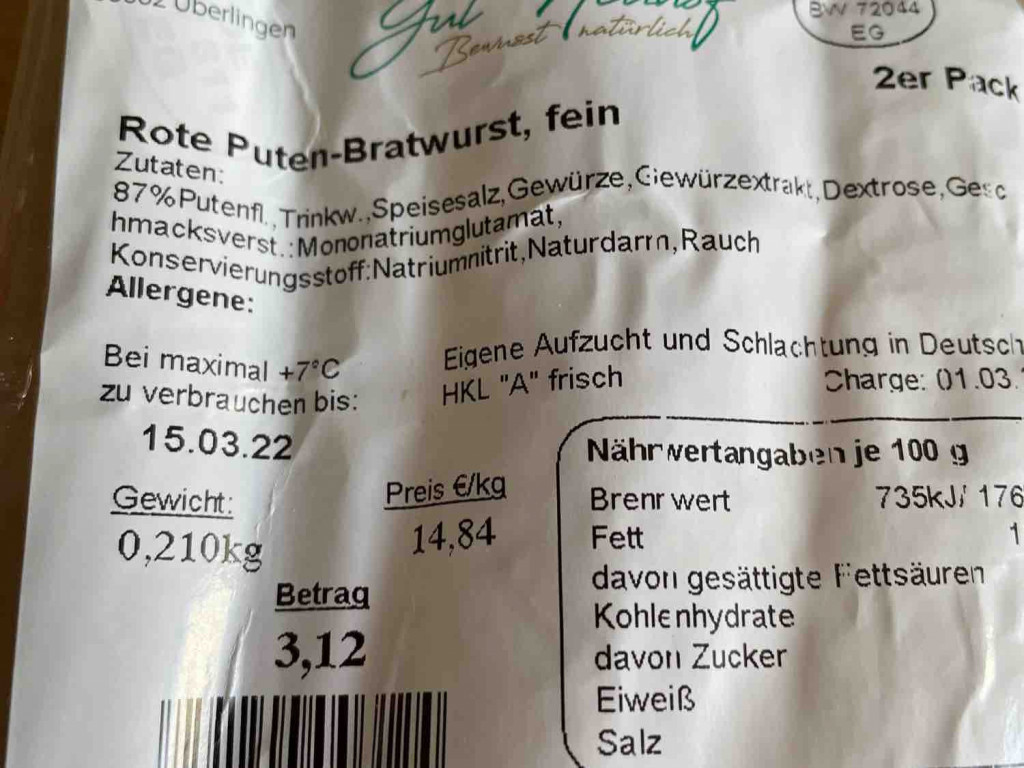 Rote Puten-Bratwurst, fein von Sekesr | Hochgeladen von: Sekesr
