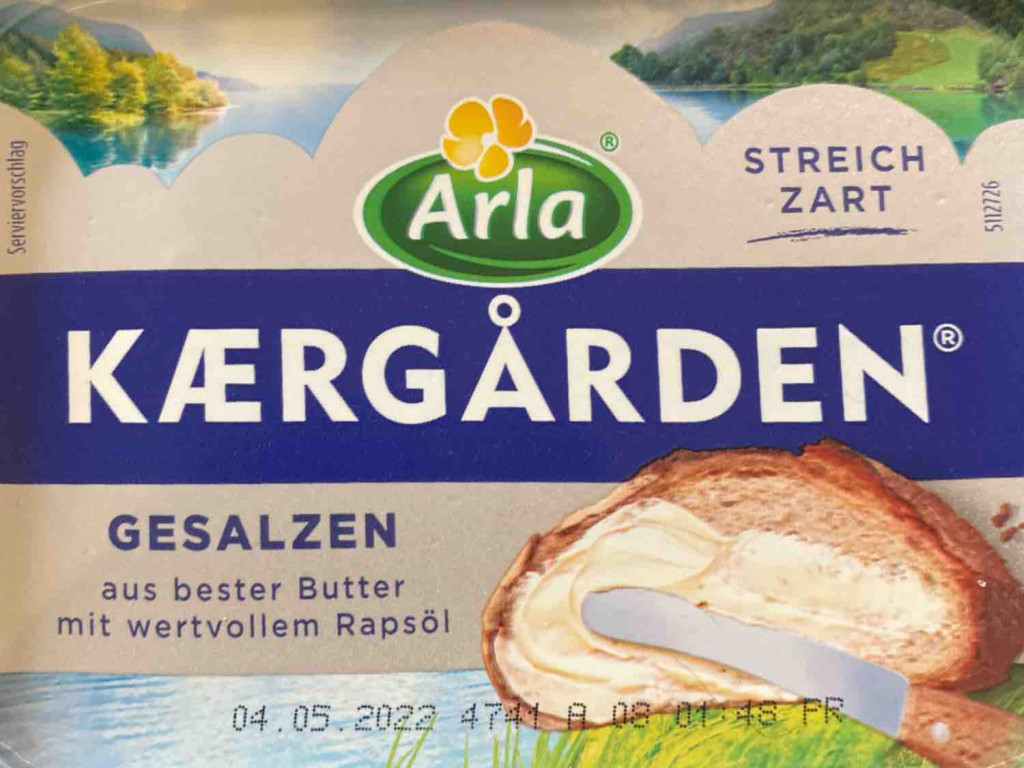Arla, Kaergarden Butter, Calories - gesalzen New products Fddb -