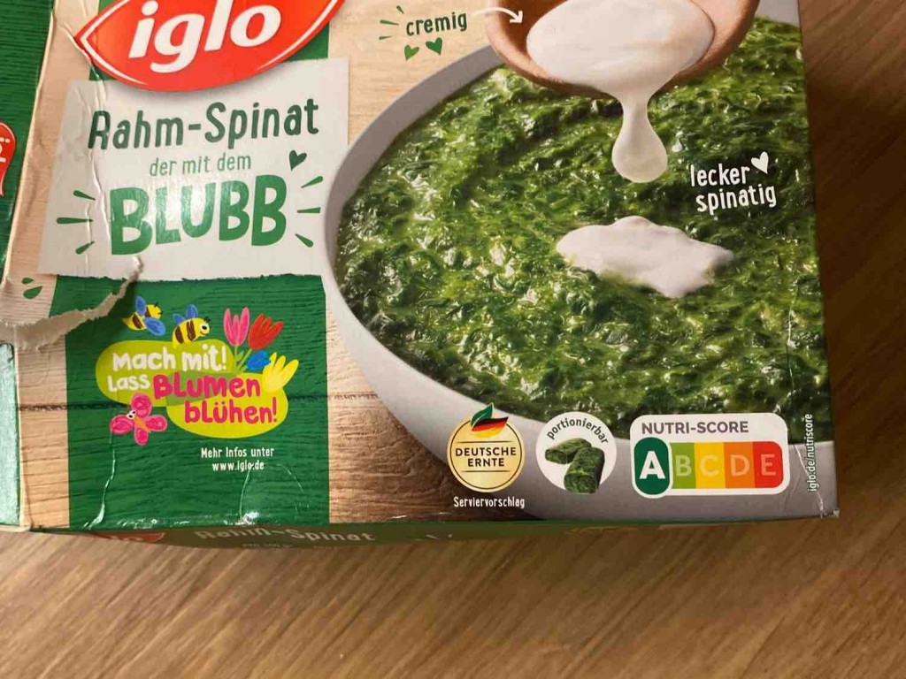 New Rahmspinat Iglo - Fddb products - Iglo, Calories
