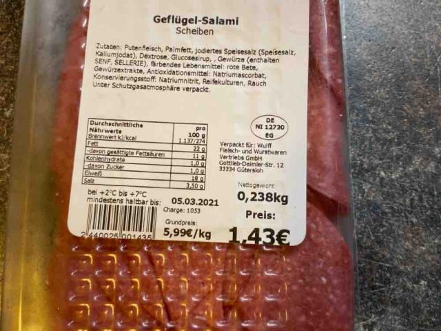 Geflügel-Salami, scheiben von Dreechen | Hochgeladen von: Dreechen