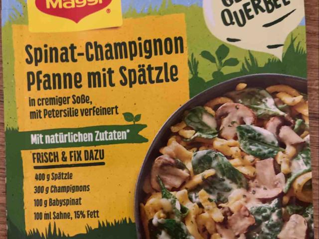 Spinat-Champignon Pfanne mit Spätzle, zubereitet von tina2712 | Hochgeladen von: tina2712