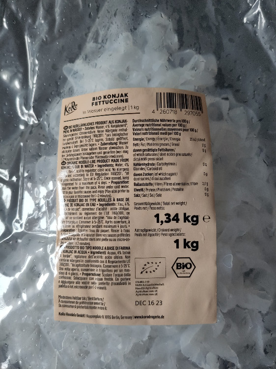 Bio Konjak Fettuccine, in Wasser eingelegt von QueenOfBegonias | Hochgeladen von: QueenOfBegonias