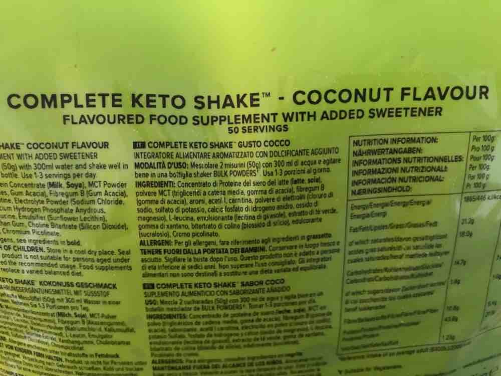 Complete Keto  Shake, Coconut Flavour von Soil3 | Hochgeladen von: Soil3