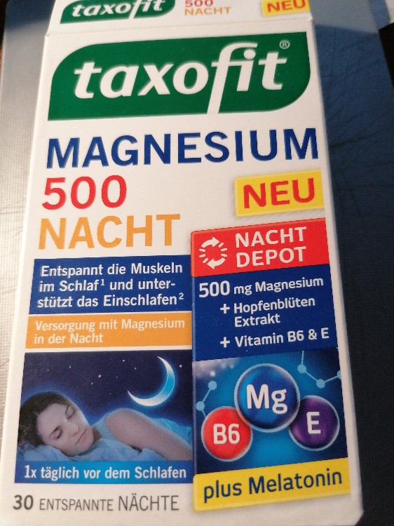Magnesium 500 Nacht, Nacht Depot +Hopfenblüten+Vitamin B6 &E | Hochgeladen von: BerndSDL