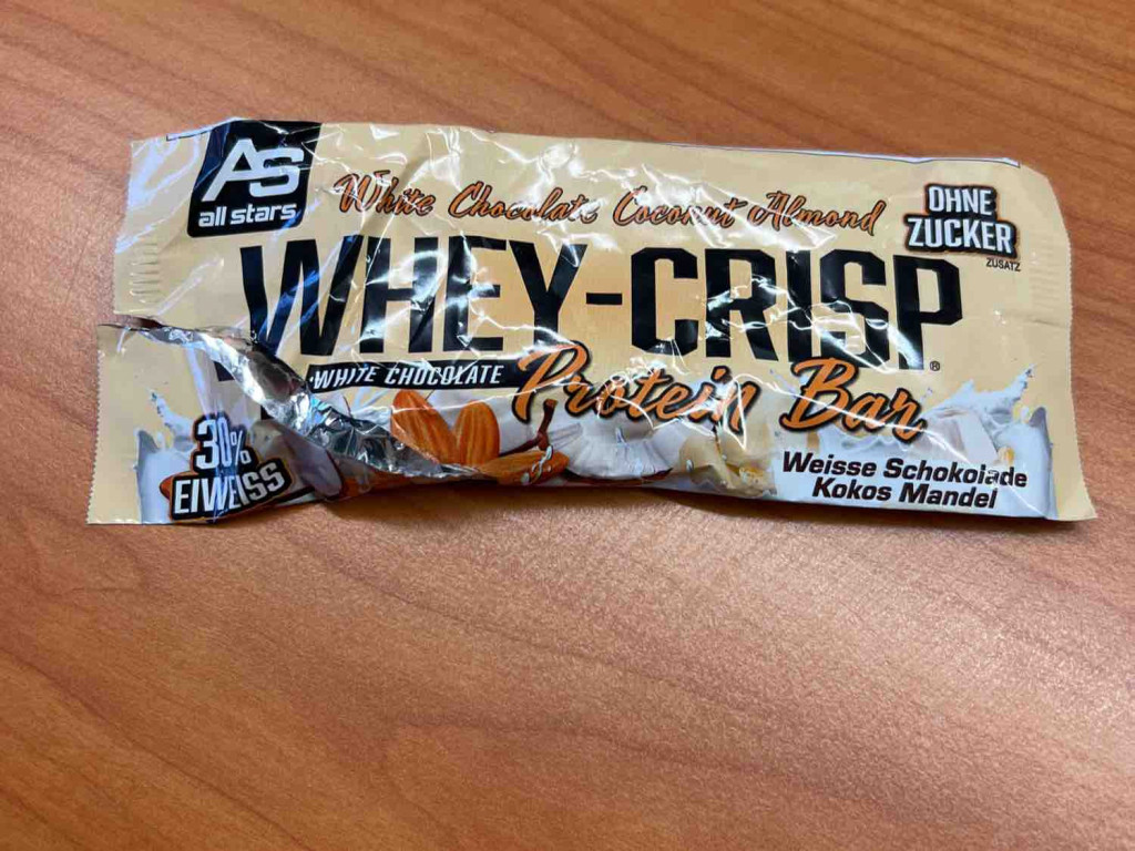 WHEY-CRISP Protein Bar, White Chocolate Coconut Almond OHNE ZUCK | Hochgeladen von: konstantinotmarheinz1