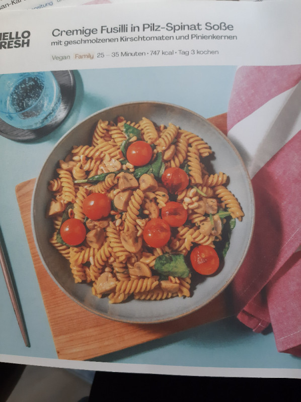 Cremige Fusilli in Pilz Spinat Soße von Makani | Hochgeladen von: Makani