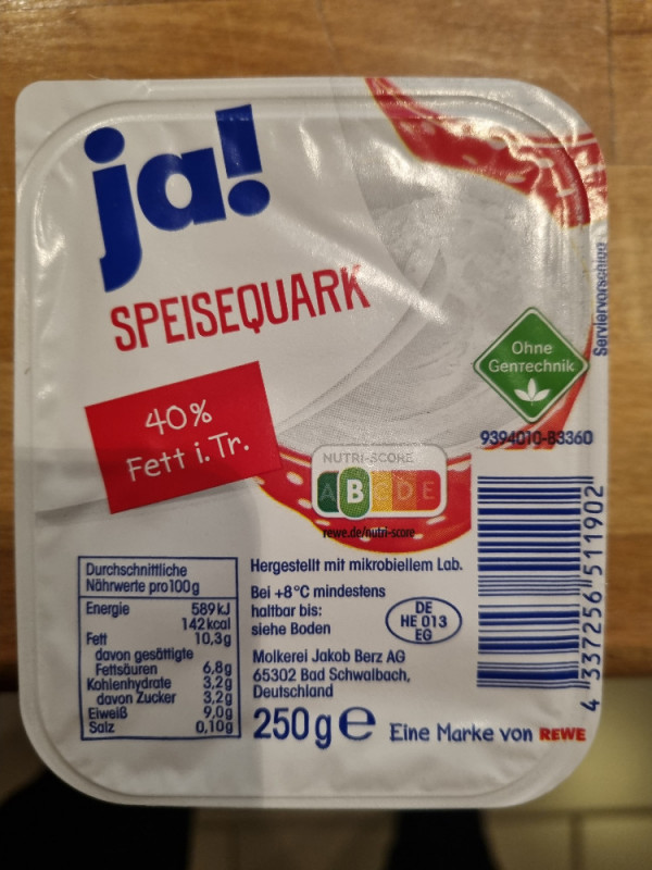 Ja! Speisequark, 40% Fett i. Tr. von Marc Herberich | Hochgeladen von: Marc Herberich