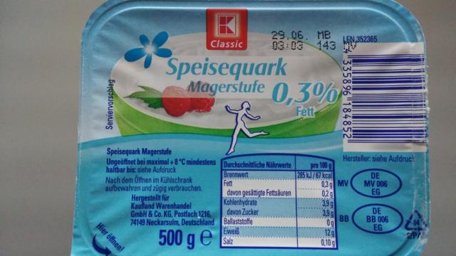 Speisequark Magerstufe, 0,3% | Hochgeladen von: ingemaus35360
