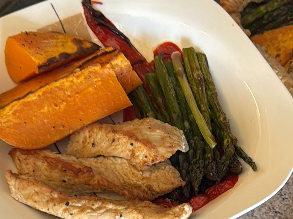 sweet potato asparagus bell pepper and chicken by Pamelle | Hochgeladen von: Pamelle sweet potato asparagus bell pepper and chicken by Pamelle | Hochgeladen von: Pamelle