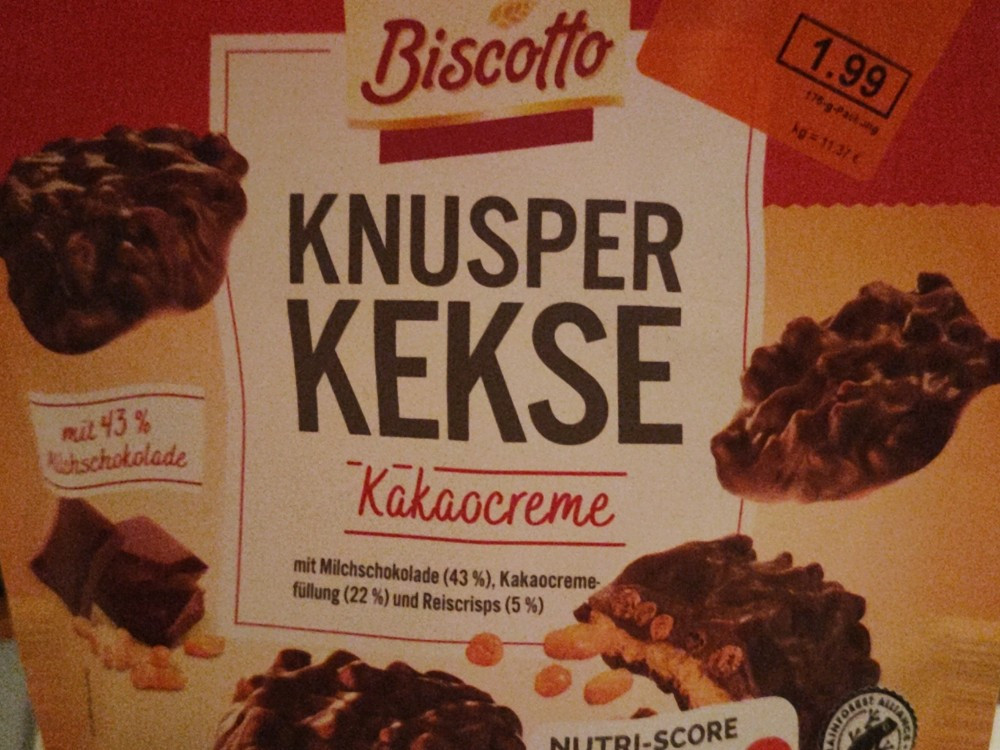 Knusper Kekse, Milchschokolade 43%, Kakaocremefüllung 22%, Reis | Hochgeladen von: Josepine Knusper Kekse, Milchschokolade 43%, Kakaocremefüllung 22%, Reis | Hochgeladen von: Josepine